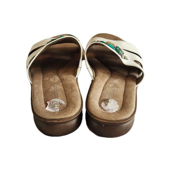 Natural Soul Jypsy Wedge Sandals 7M Turquoise Gem Embellished Boho Comfort - Picture 8 of 9